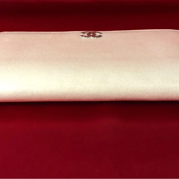 CHANEL Leather Long Wallet CC Logo Beige - Picture 7 of 13